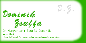 dominik zsuffa business card